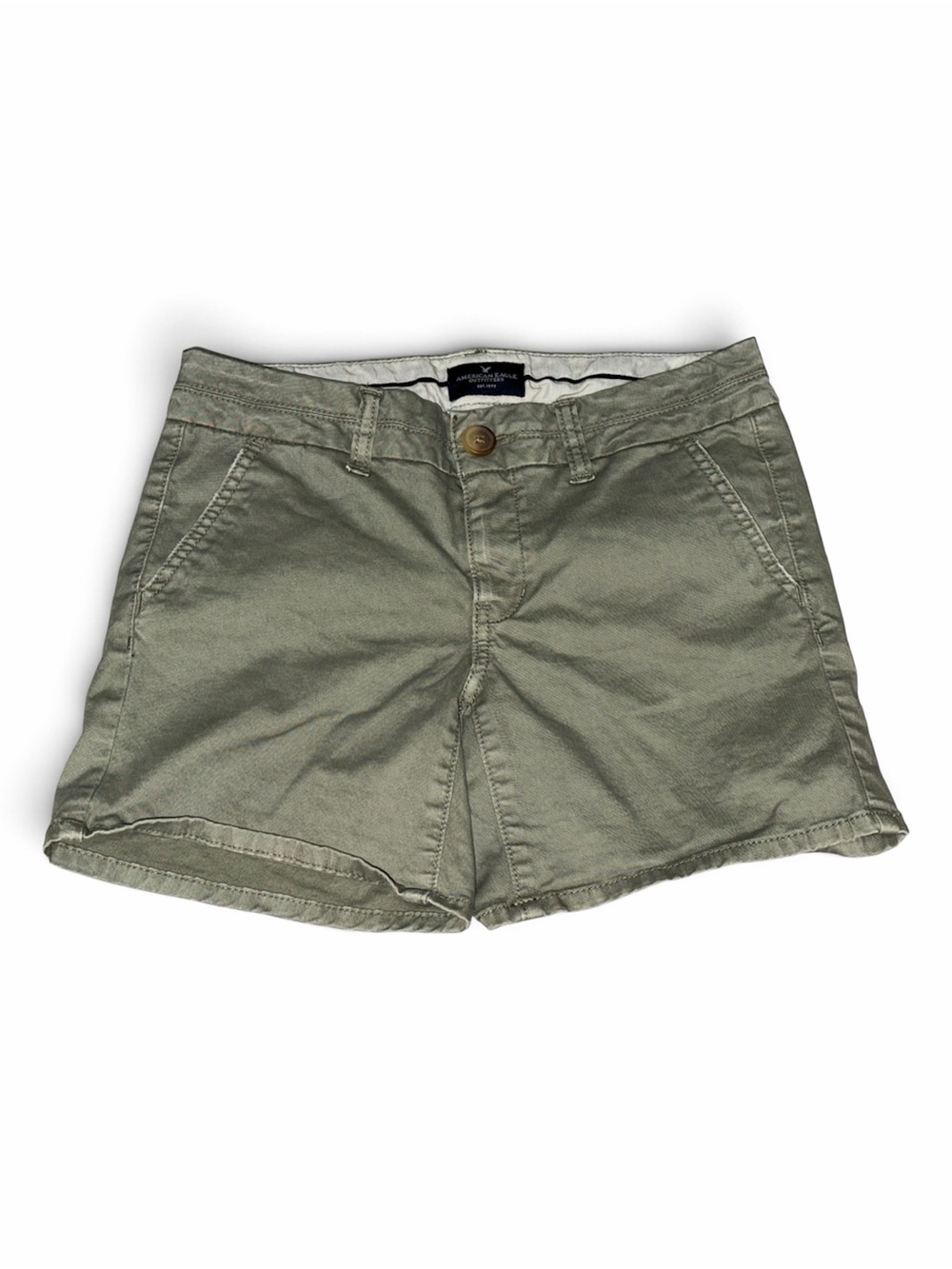 American Eagle Outfitters Low Rise Stretch Twill Midi Short Women's Cargo Shorts